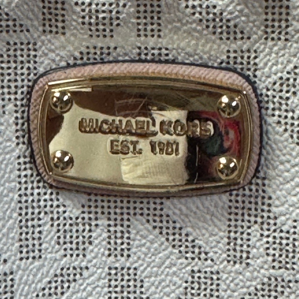 Michael Kors Pink and Cream Studded Satchel - Picture 4 of 8